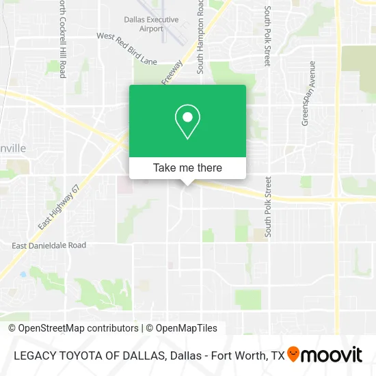 LEGACY TOYOTA OF DALLAS map