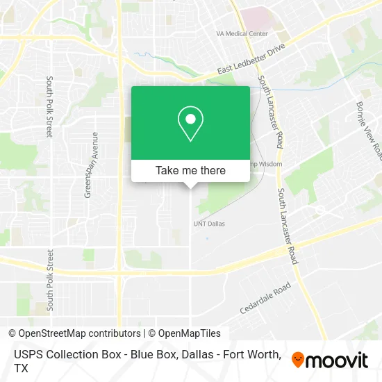 Mapa de USPS Collection Box - Blue Box