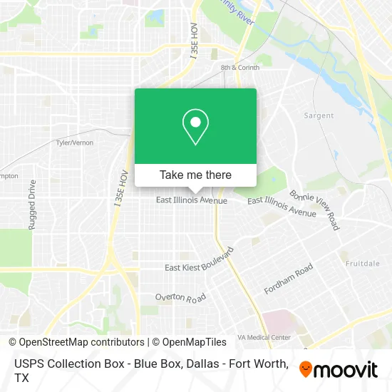 Mapa de USPS Collection Box - Blue Box