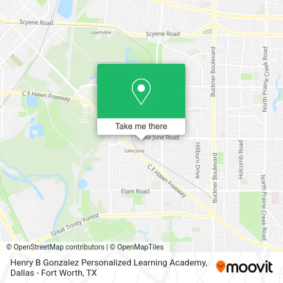 Henry B Gonzalez Personalized Learning Academy map