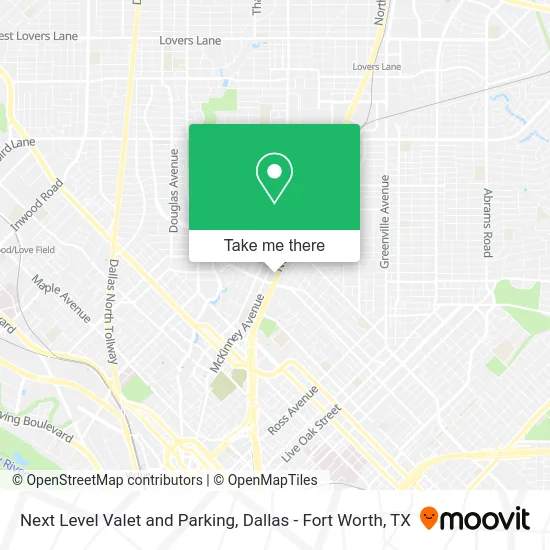 Next Level Valet and Parking map