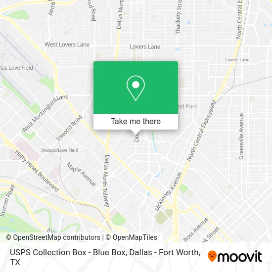 Mapa de USPS Collection Box - Blue Box