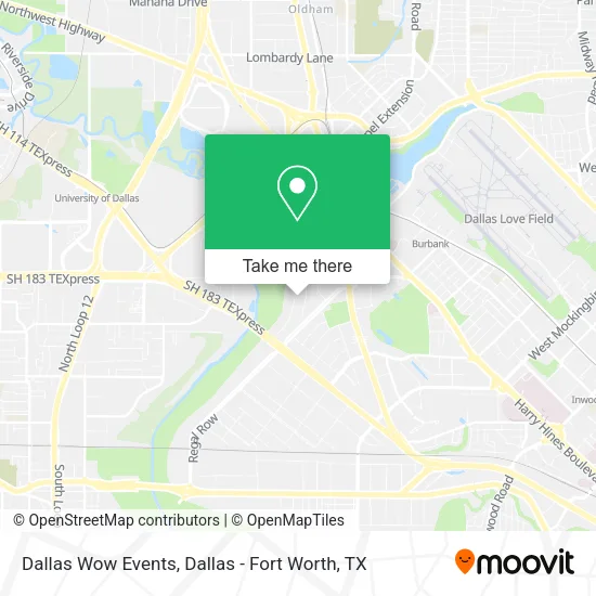 Dallas Wow Events map