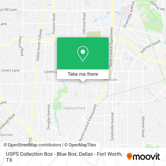 USPS Collection Box - Blue Box map