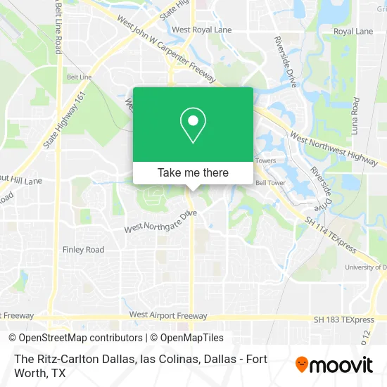 The Ritz-Carlton Dallas, las Colinas map