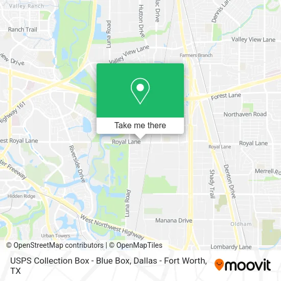 USPS Collection Box - Blue Box map