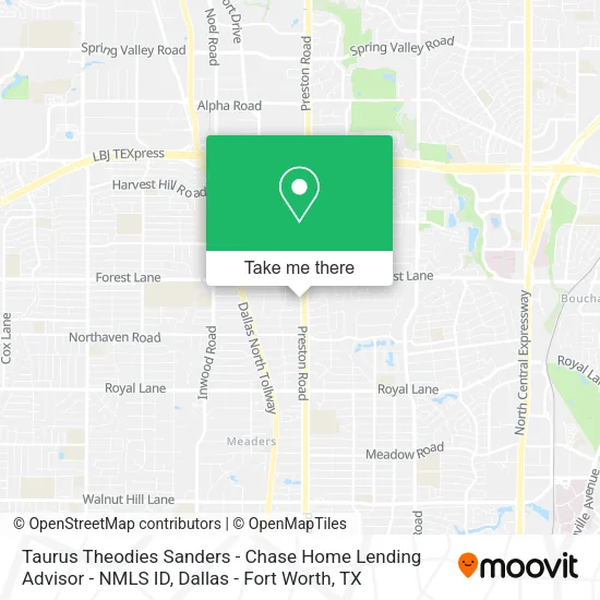 Taurus Theodies Sanders - Chase Home Lending Advisor - NMLS ID map