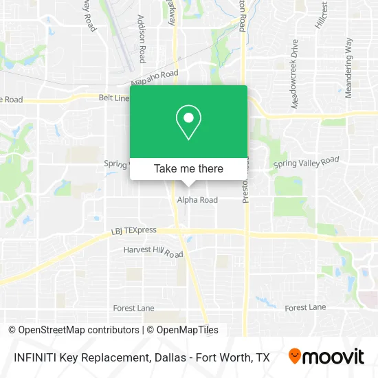 Mapa de INFINITI Key Replacement