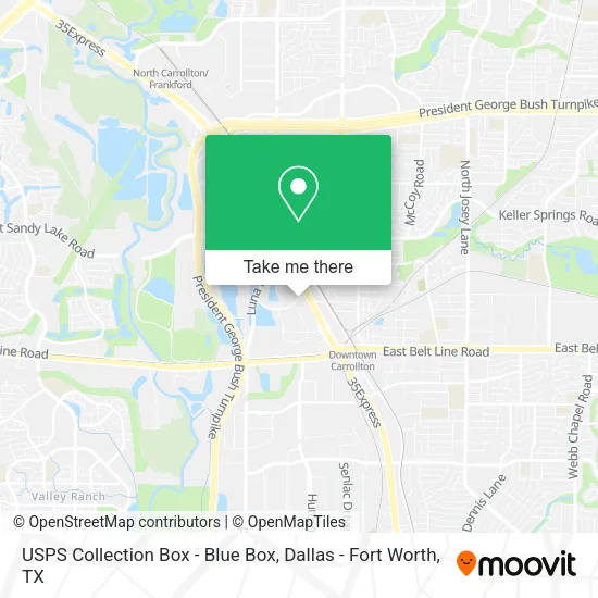 Mapa de USPS Collection Box - Blue Box