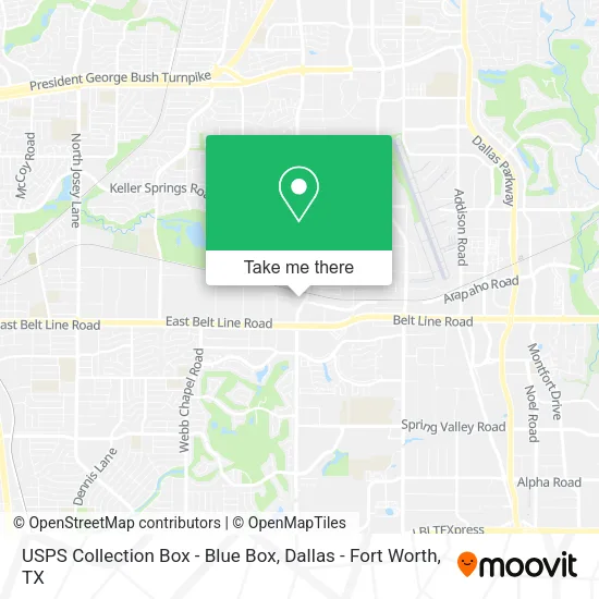 USPS Collection Box - Blue Box map