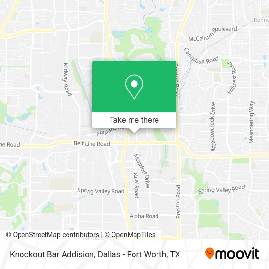 Mapa de Knockout Bar Addision
