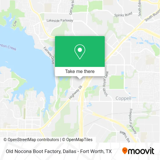 Old Nocona Boot Factory map