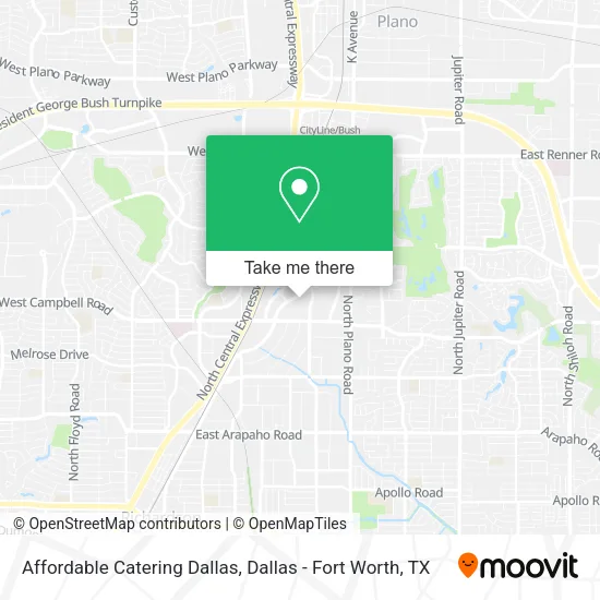 Affordable Catering Dallas map