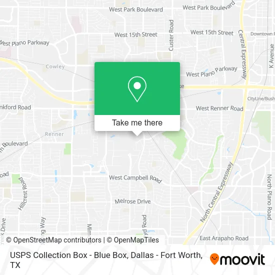 USPS Collection Box - Blue Box map