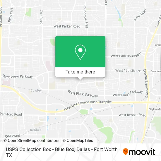 Mapa de USPS Collection Box - Blue Box
