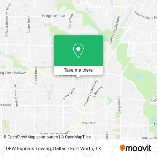 DFW Express Towing map