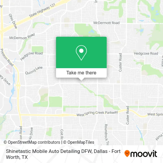 Shinetastic Mobile Auto Detailing DFW map