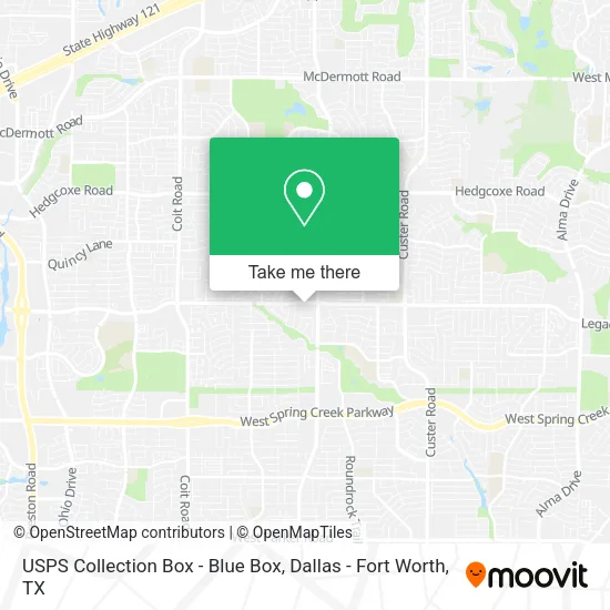 USPS Collection Box - Blue Box map
