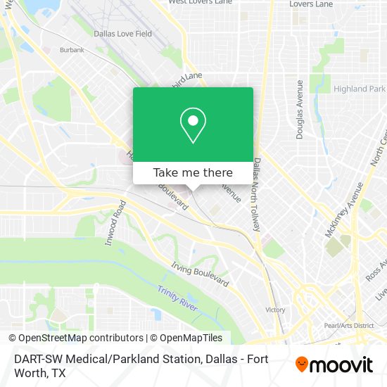 DART-SW Medical / Parkland Station map