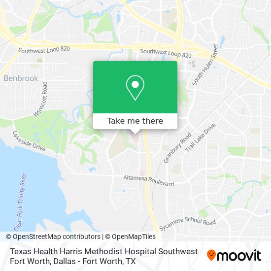 Texas Health Harris Methodist Hospital Southwest Fort Worth map