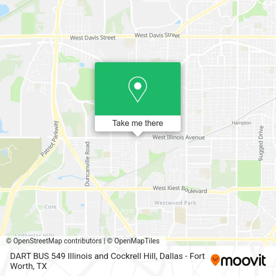 DART BUS 549 Illinois and Cockrell Hill map