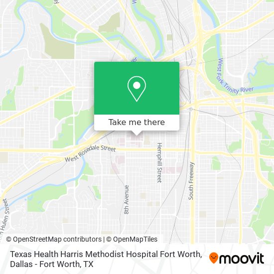 Texas Health Harris Methodist Hospital Fort Worth map