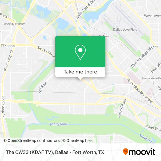 The CW33 (KDAF TV) map