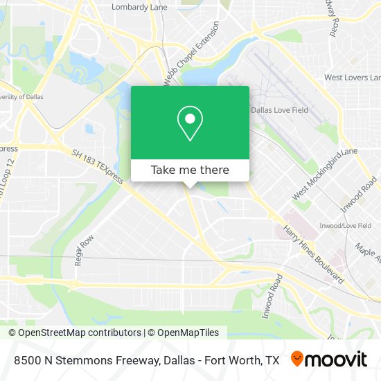 8500 N Stemmons Freeway map