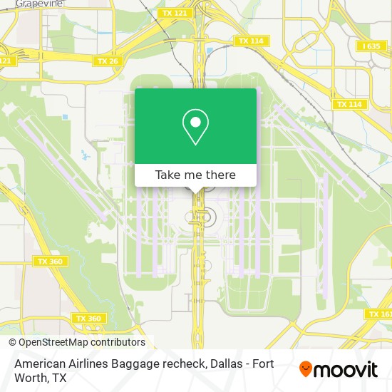 American Airlines Baggage recheck map