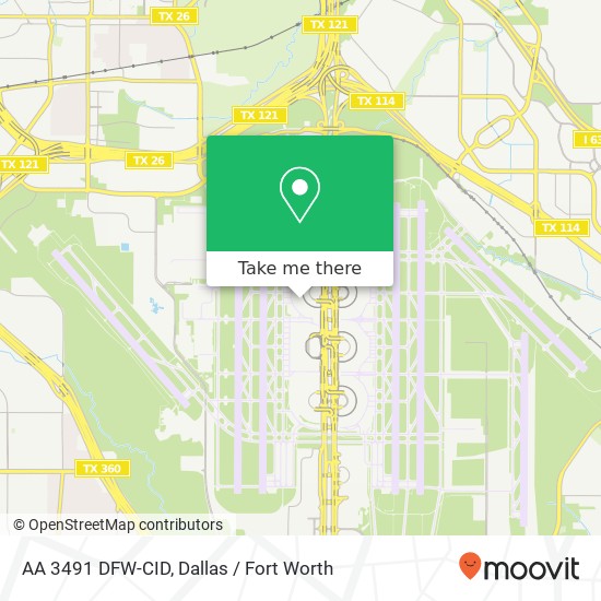 AA 3491 DFW-CID map