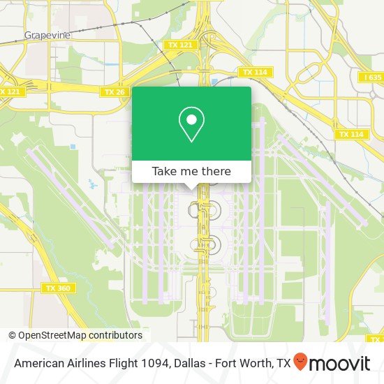 American Airlines Flight 1094 map