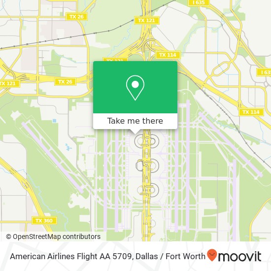 American Airlines Flight AA 5709 map