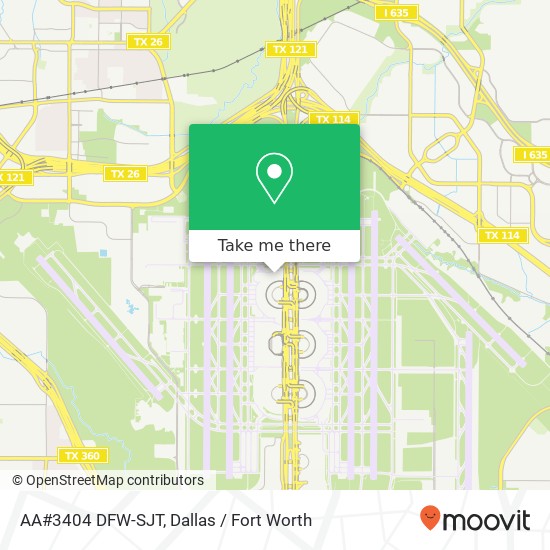 Mapa de AA#3404 DFW-SJT