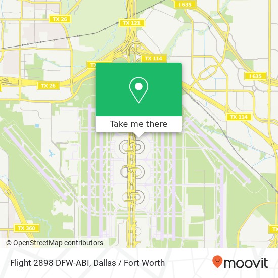 Flight 2898 DFW-ABI map