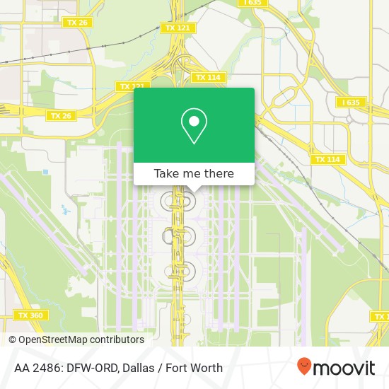 AA 2486: DFW-ORD map