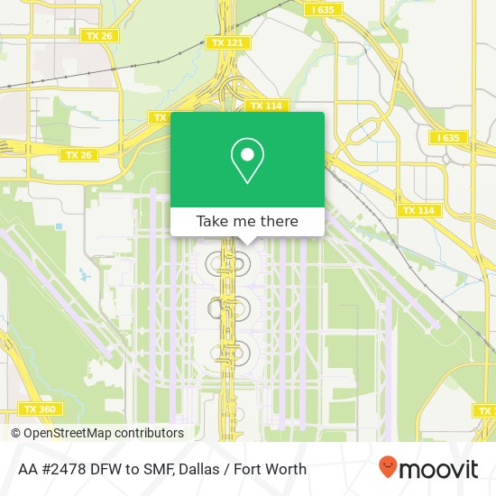 Mapa de AA #2478 DFW to SMF