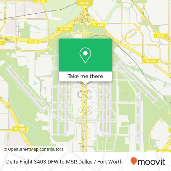 Delta Flight 3403 DFW to MSP map