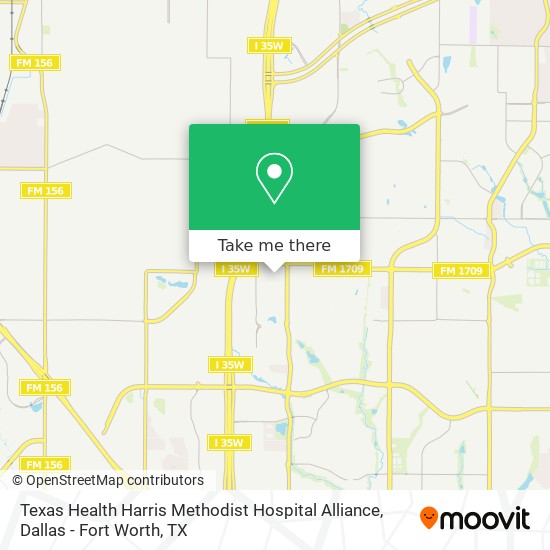Texas Health Harris Methodist Hospital Alliance map