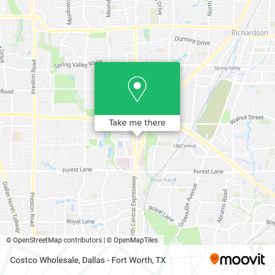 How to get to Costco Wholesale in Dallas by Bus or Light Rail?
