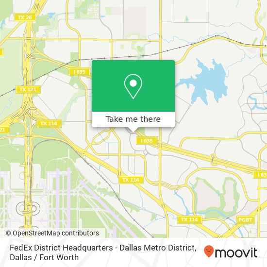 FedEx District Headquarters - Dallas Metro District map