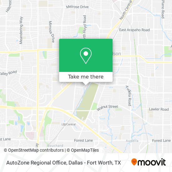 Mapa de AutoZone Regional Office