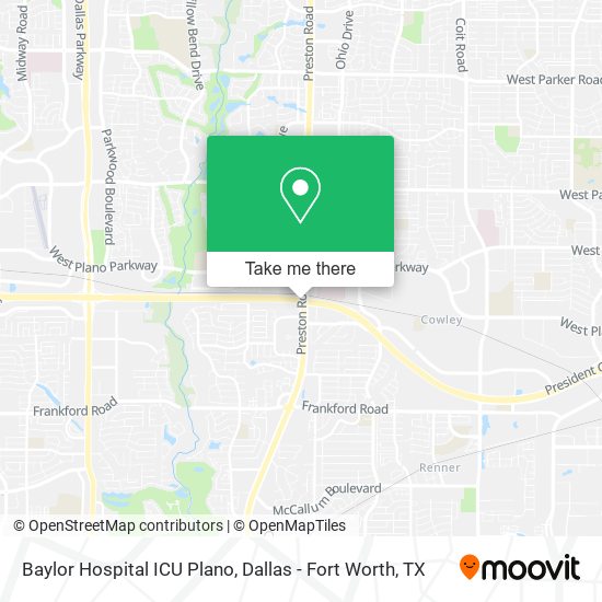 Baylor Hospital ICU Plano map