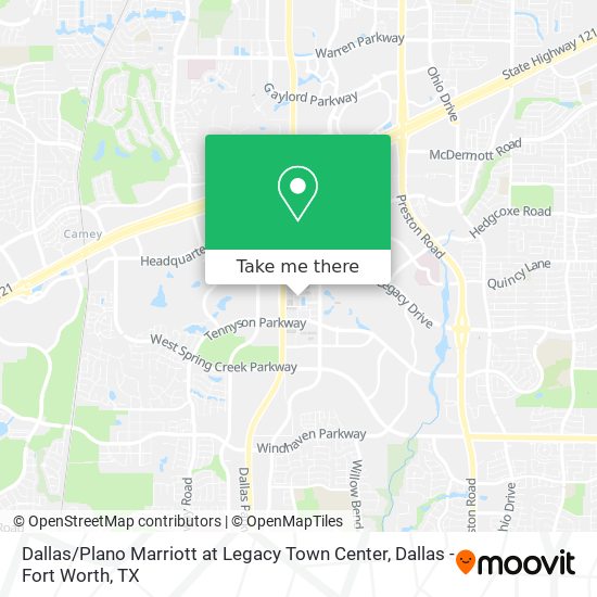 Mapa de Dallas / Plano Marriott at Legacy Town Center