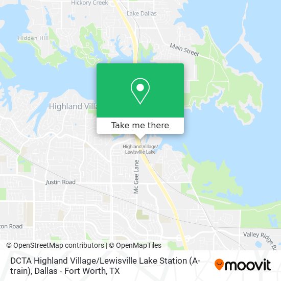 DCTA Highland Village / Lewisville Lake Station (A-train) map