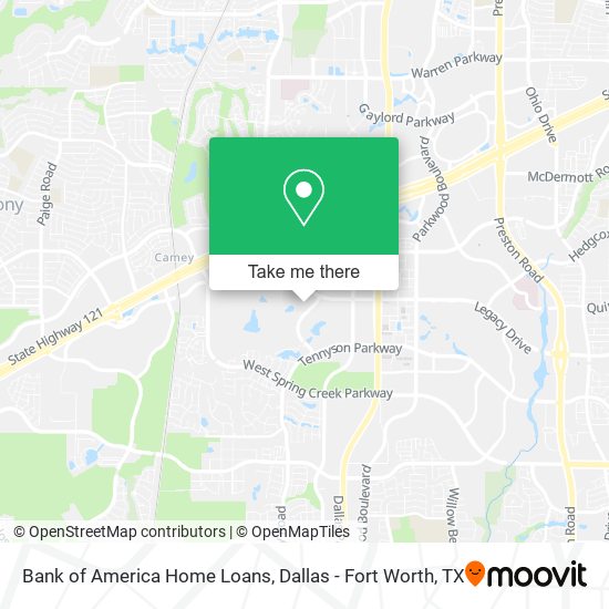 Bank of America Home Loans map