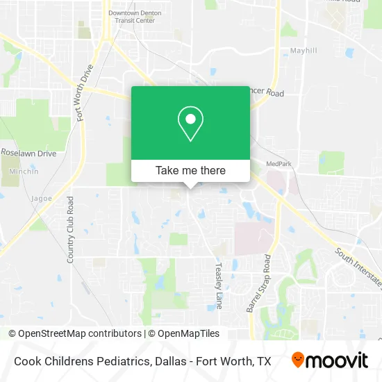 Cook Childrens Pediatrics map
