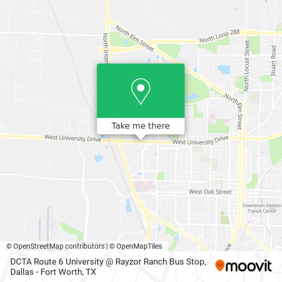 Mapa de DCTA Route 6 University @ Rayzor Ranch Bus Stop