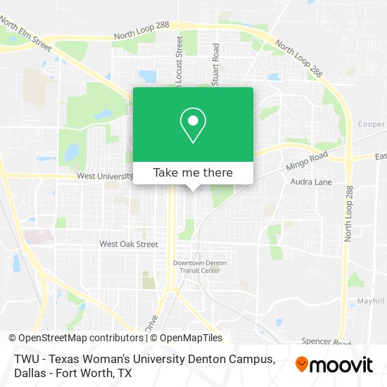 TWU - Texas Woman's University Denton Campus map