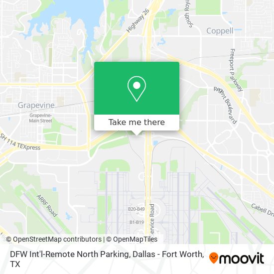 Mapa de DFW Int'l-Remote North Parking