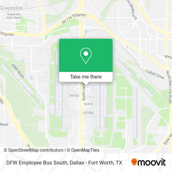 Mapa de DFW Employee Bus South
